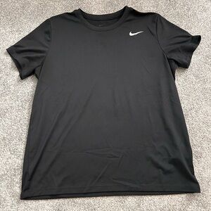 Nike Black Short-Sleeve Training Tee with White Swoosh